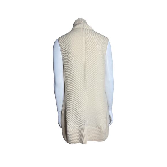 Vince Sweater Women's Large Ribbed Cream Sleeveless Wool Cashmere Blend - Picture 2 of 6